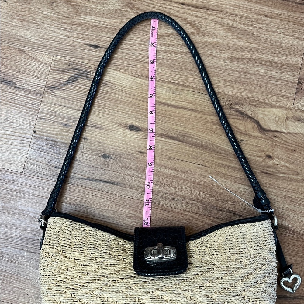 Brighton jute shoulder bag, black leather accents - Picture 8 of 8